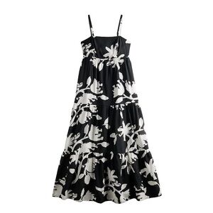 Nine West Black and White Floral Maxi Dress